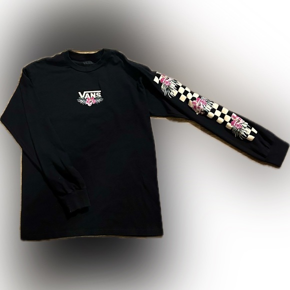 Vans Tops - *2/15* Vans Long Sleeve Floral Checkered Print Shirt